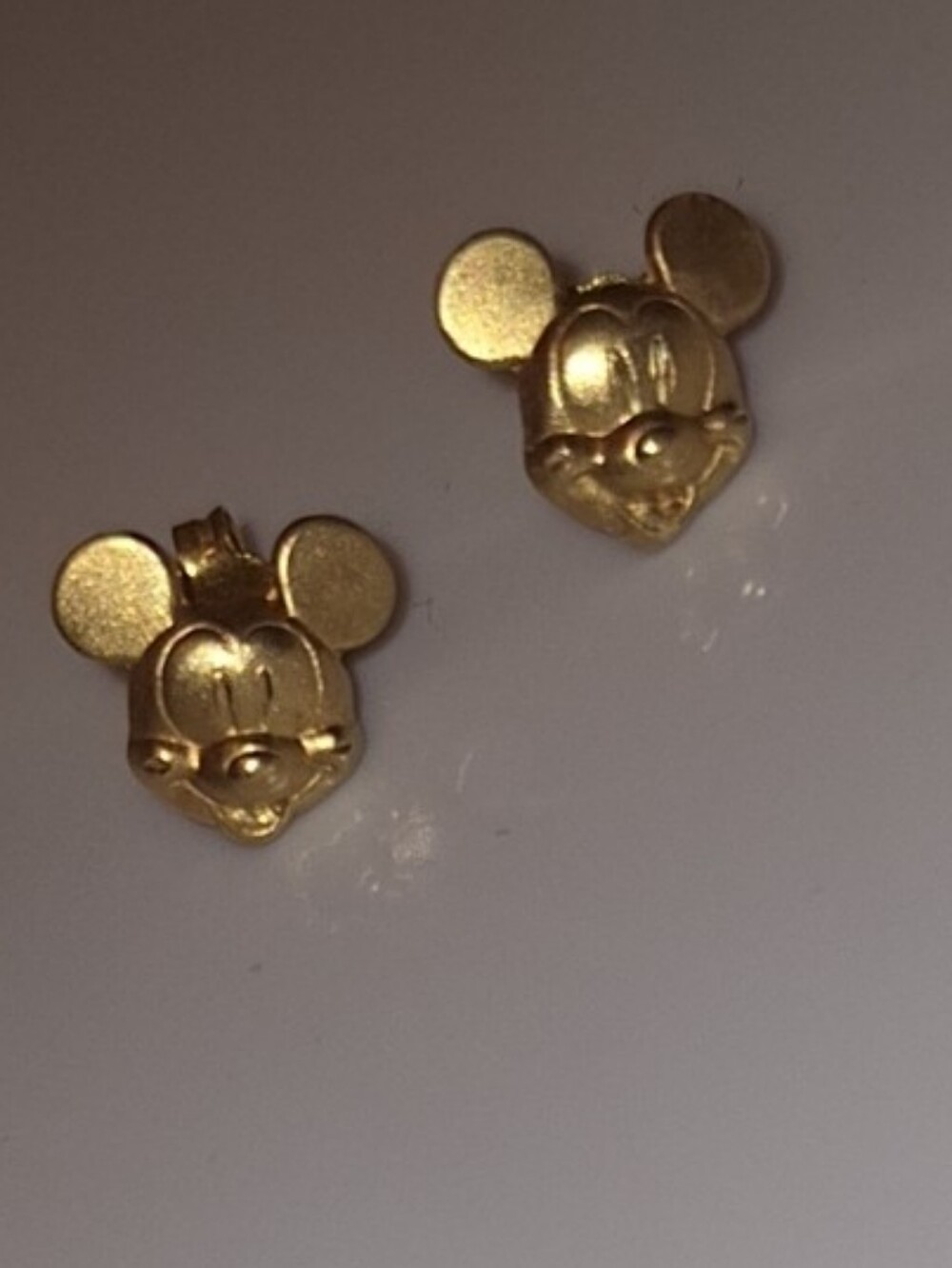 Mickey Mouse Gold Earrings. Vintage 1990's